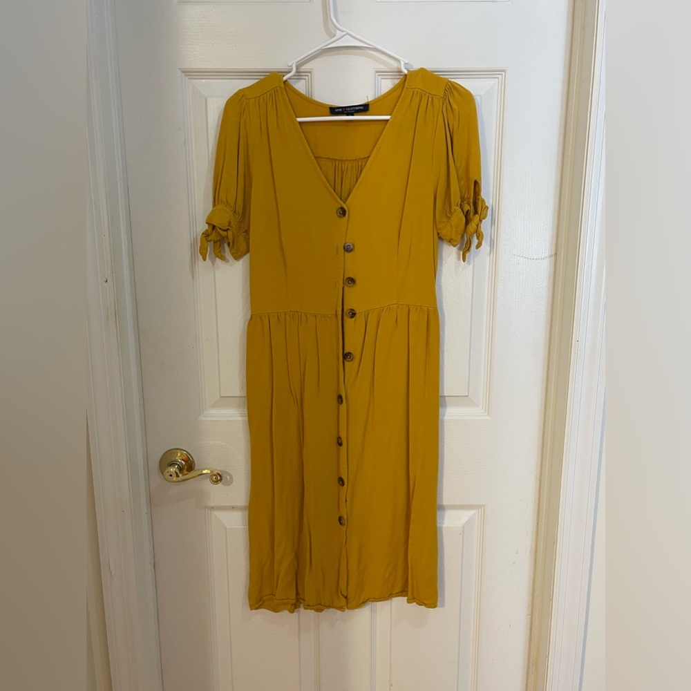 One clothing mustard yellow dress